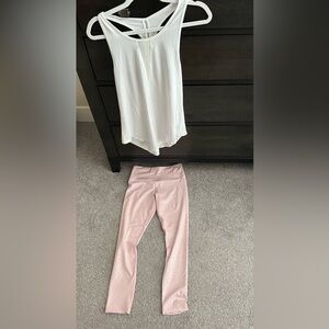ZYIA Active SET White Top M, ZYIA BLUSH Leopold 7/8 leggings SIZE 4
